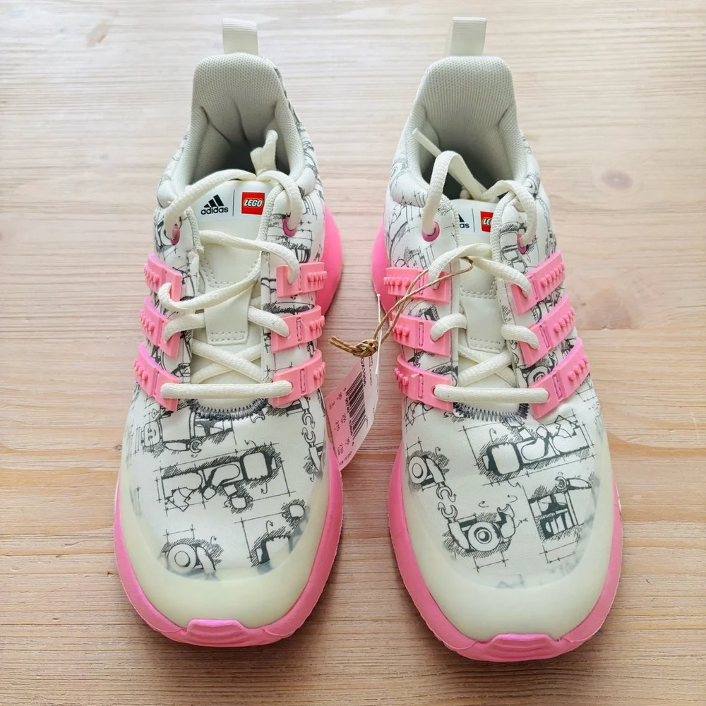adidas Girls LEGO x Racer TR 'Off White Bliss‎ Lilac' Size 3 US Big Kid Pink NWT